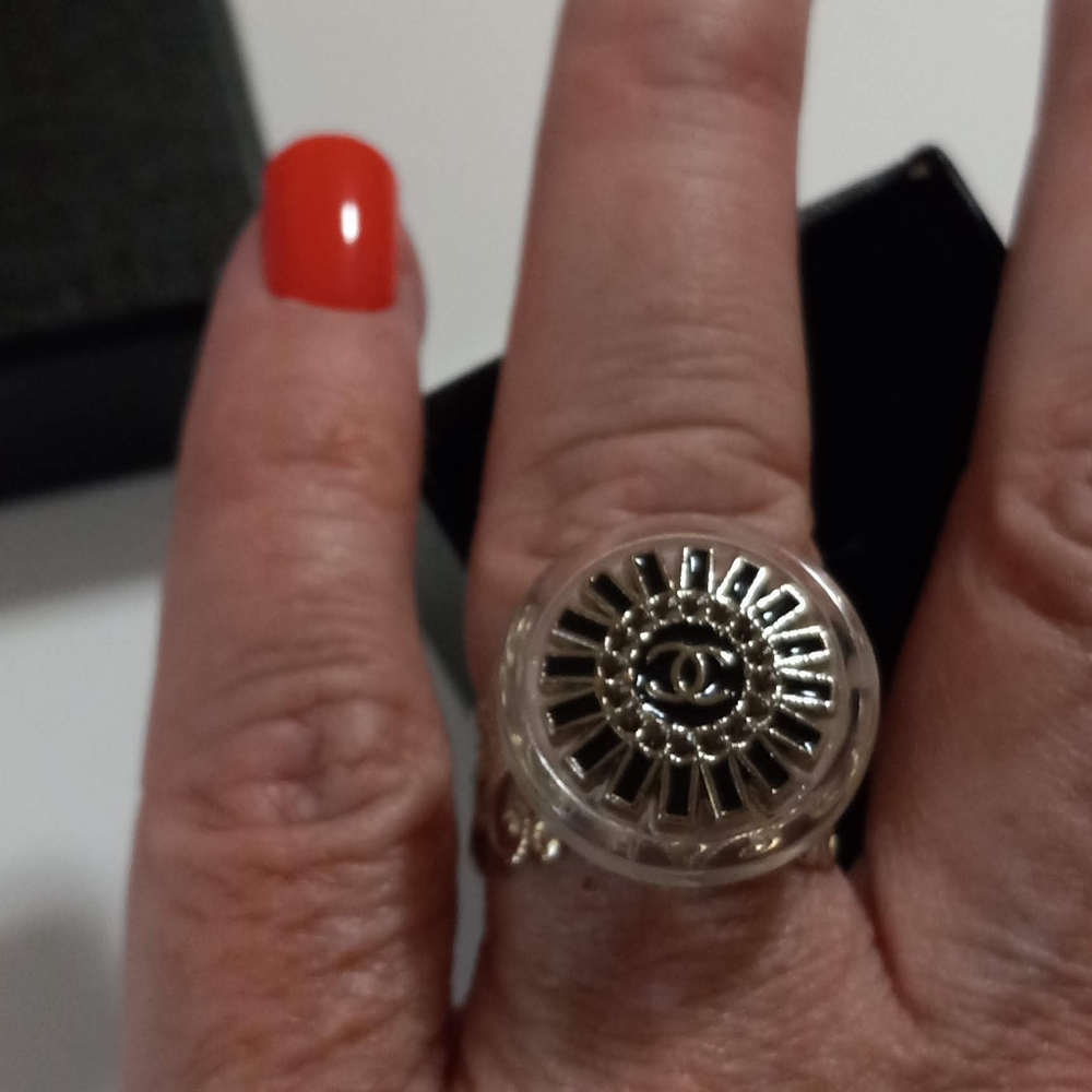 Authentic Chanel button ring